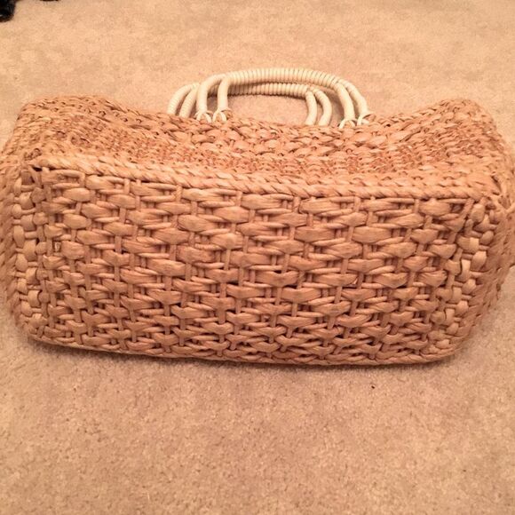 Vintage Straw bag handle Tote Picnic bag summer beach pool stylish - Picture 2 of 6